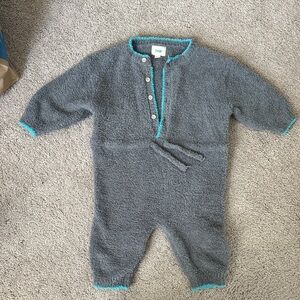 7AM Gray and Teal Kids One Piece Footie